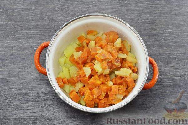 Картофельно-морковное пюре с грушей
