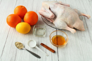 Запеченная утка с апельсинами в духовке